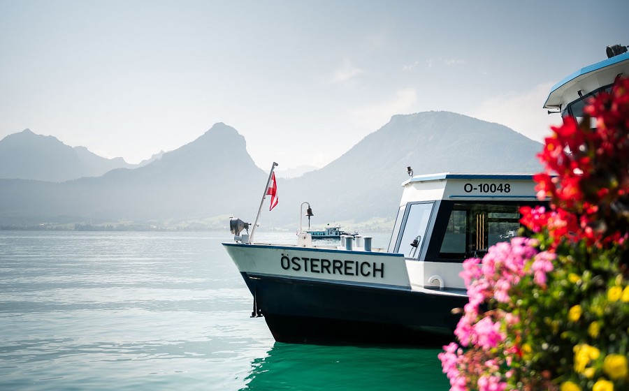 Das Schiff MS Österreich der WolfgangseeSchifffahrt auf dem Wolfgansee 