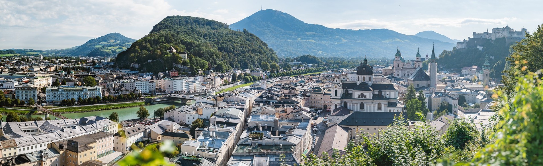 Panorama vom Mönchsberg auf die Altstadt Salzburg