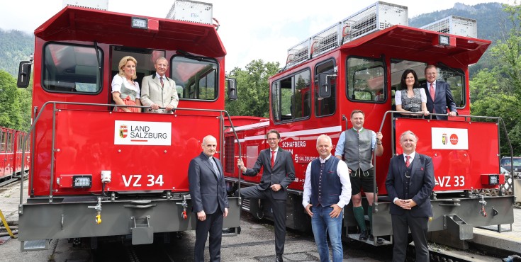 Taufe der neuen Lokomotiven der Schafbergbahn im Bahnhof St. Wolfgang
Foto: franz Neumayr     3.7.2020