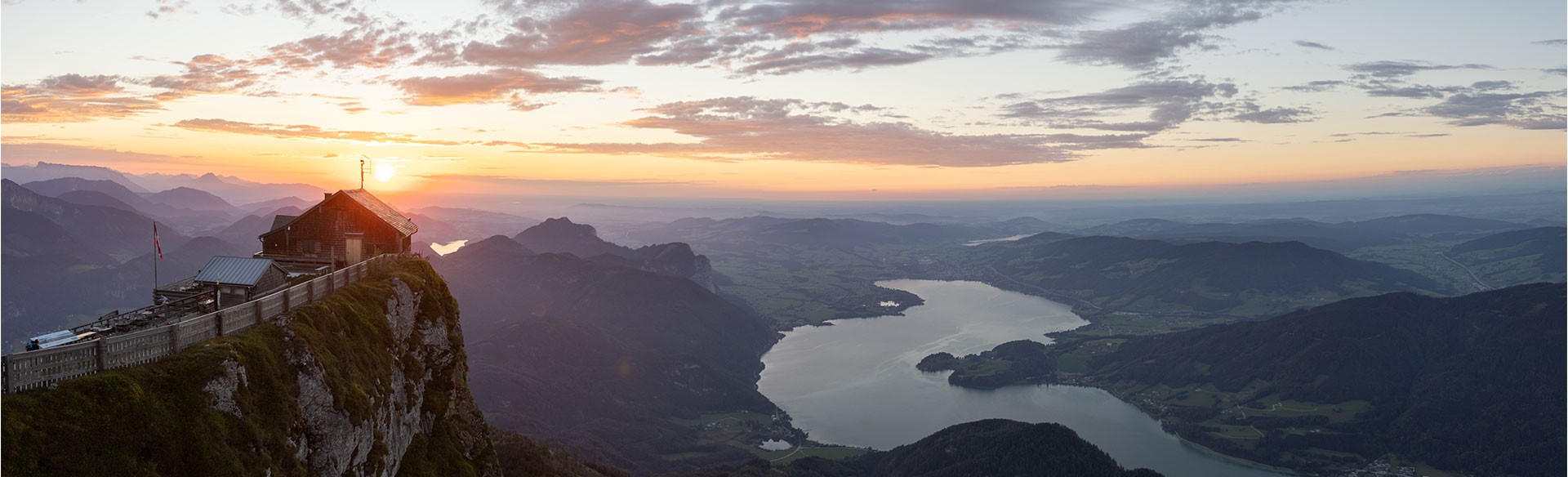 Sonnenuntergang am Schafberg mit Blick auf die Himmelspforte